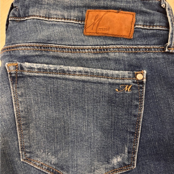 Mavi Distressed Blue Straight Leg Jeans - Picture 3 of 7